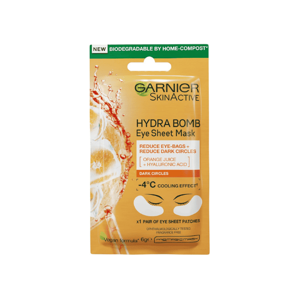 Garnier Hydra Bomb 5 Pack Brightening Eye Masks with Hyaluronic Acid & Orange