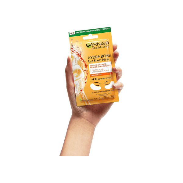 Garnier Hydra Bomb 5 Pack Brightening Eye Masks with Hyaluronic Acid & Orange