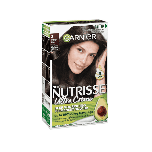 Garnier Nutrisse Permanent Hair Dye 3 Espresso Darkest Brown – Vibrant Results