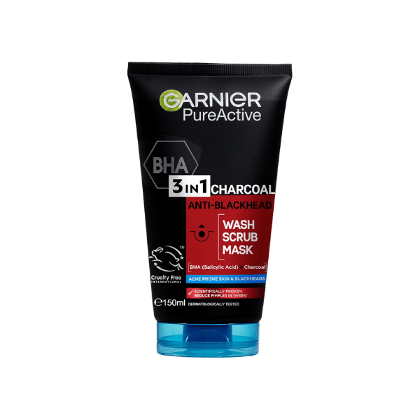 Garnier 3-in-1 Charcoal Wash Intensive Cleansing for Oily Skin 150ml