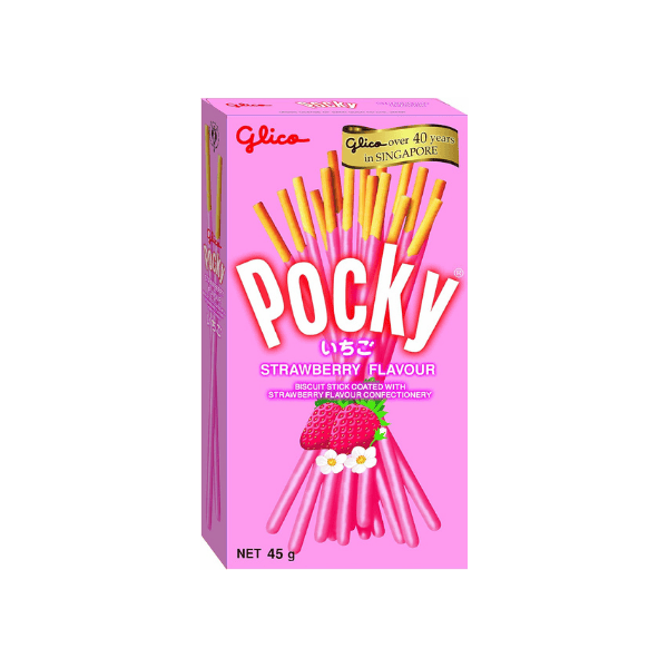 Glico Pocky Strawberry Biscuit Sticks 47g Ideal for Snacking or Gifting