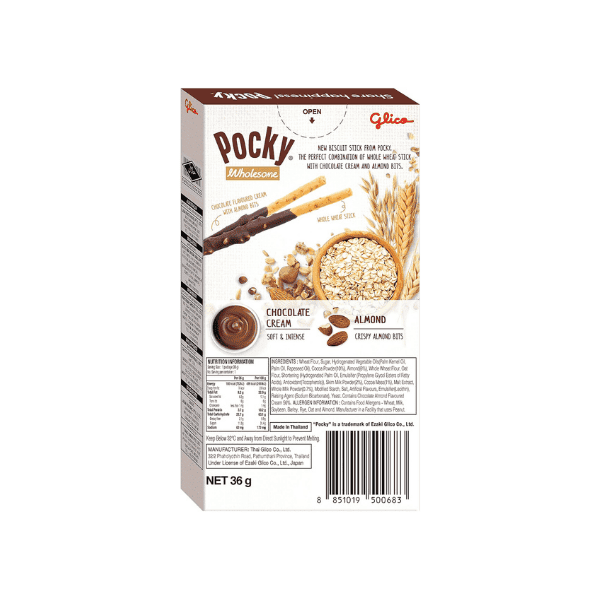 Glico Pocky Wholesome Almond Chocolate Biscuit Sticks 36g Sweet & Crunchy Treat