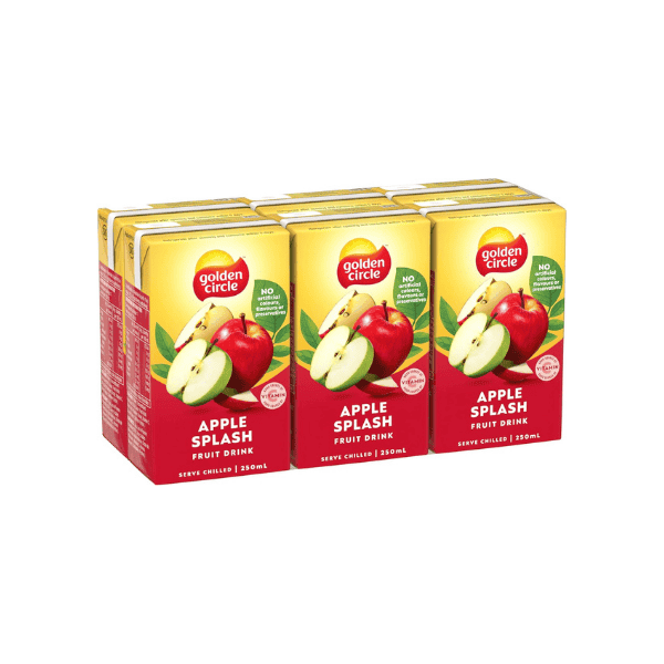 Golden Circle Apple Splash Drink Poppers 250ml - No Artificial Additives (Pack of 6)