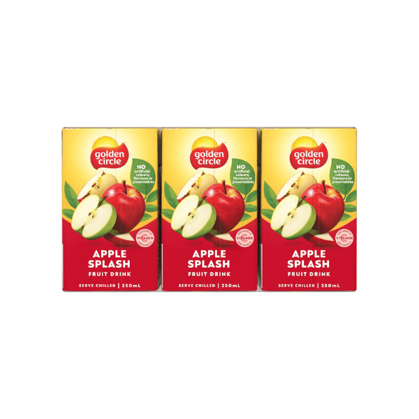 Golden Circle Apple Splash Drink Poppers 250ml - No Artificial Additives (Pack of 6)