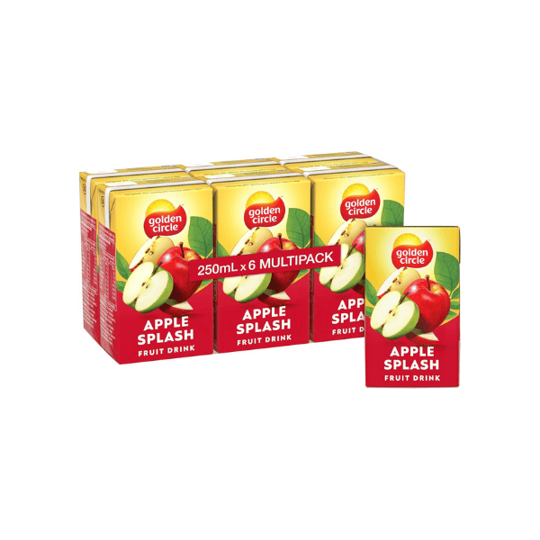 Golden Circle Apple Splash Drink Poppers 250ml - No Artificial Additives (Pack of 6)