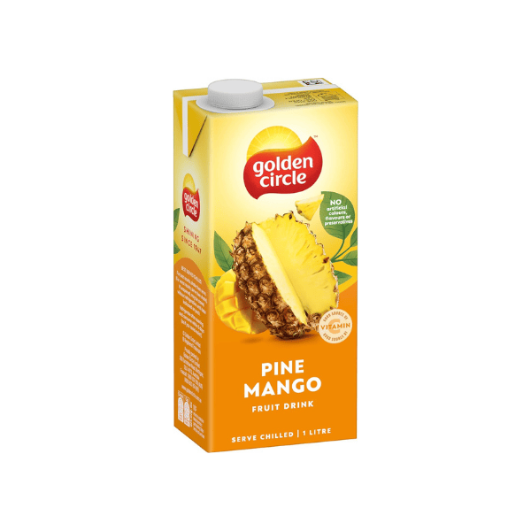 Golden Circle Pineapple & Mango Fruit Drink 1L - No Artificial Colours Flavours or Preservatives