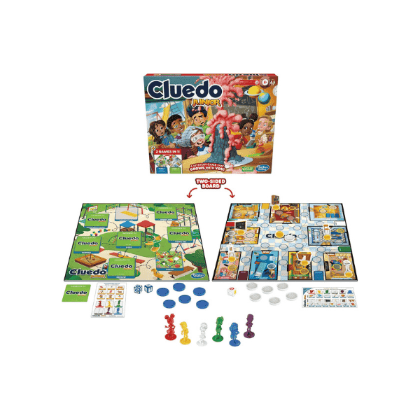 HASBRO GAMING Clue Junior 2 Sided Game for Kids Ages 4+2 Games in 1 2 to 6 Players