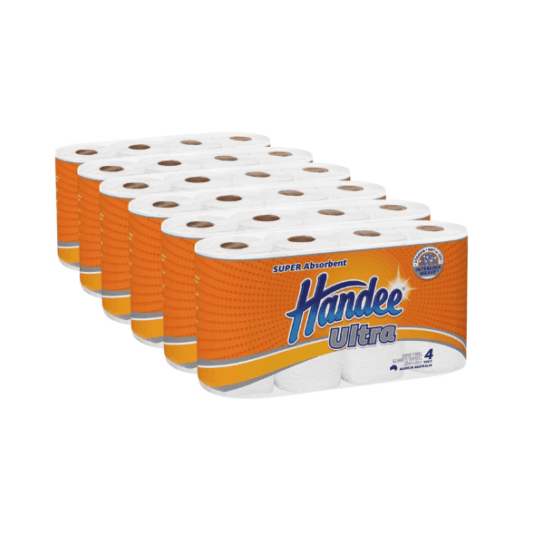 Handee Ultra White Paper Towel Pack of 24 Rolls