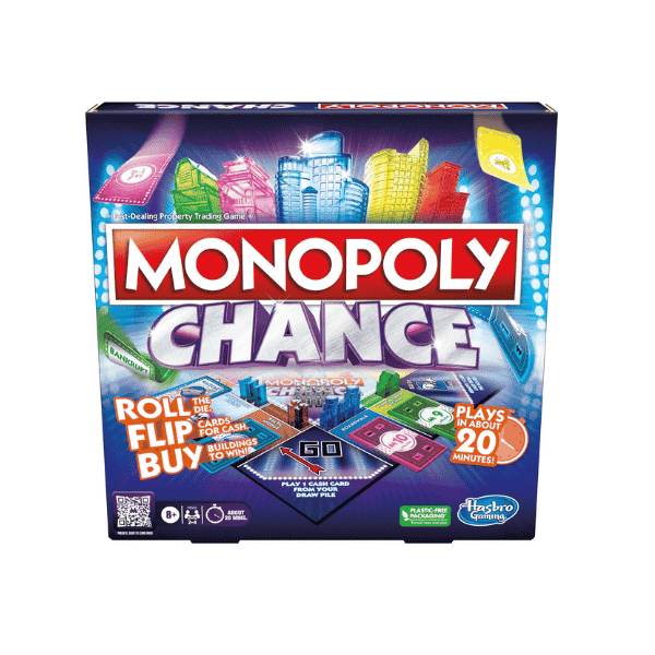 Hasbro Gaming Monopoly Quick Chance Game for 2 4 Players Ages 8+ 20 Minutes