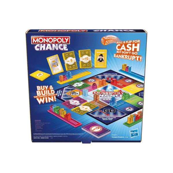 Hasbro Gaming Monopoly Quick Chance Game for 2 4 Players Ages 8+ 20 Minutes