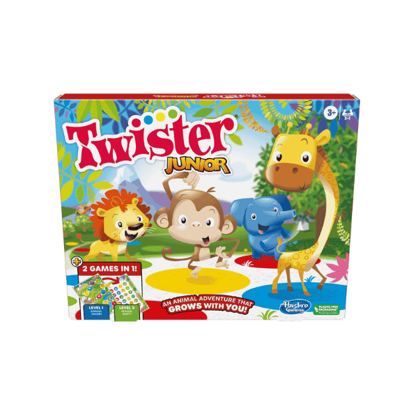 Hasbro Gaming Twister Junior 2 Sided Animal Adventure Mat For Kids 3+ 24 Players