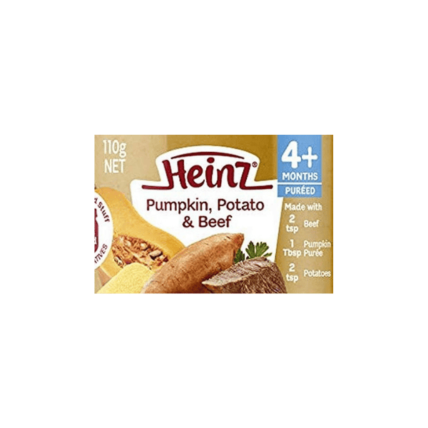 Heinz Baby Food Pouch Pumpkin Potato & Beef 110g 6-Pack Healthy No Artificial Colours or Preservatives