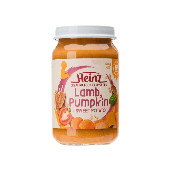 Heinz Baby Food Jar 170g Lamb Pumpkin & Sweet Potato for 6+ Months No Artificial Additives Pack of 6