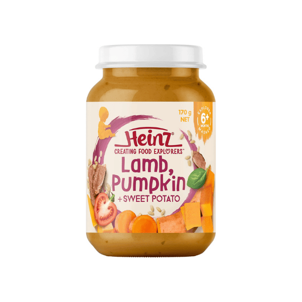 Heinz Baby Food Jar 170g Lamb Pumpkin & Sweet Potato for 6+ Months No Artificial Additives Pack of 6