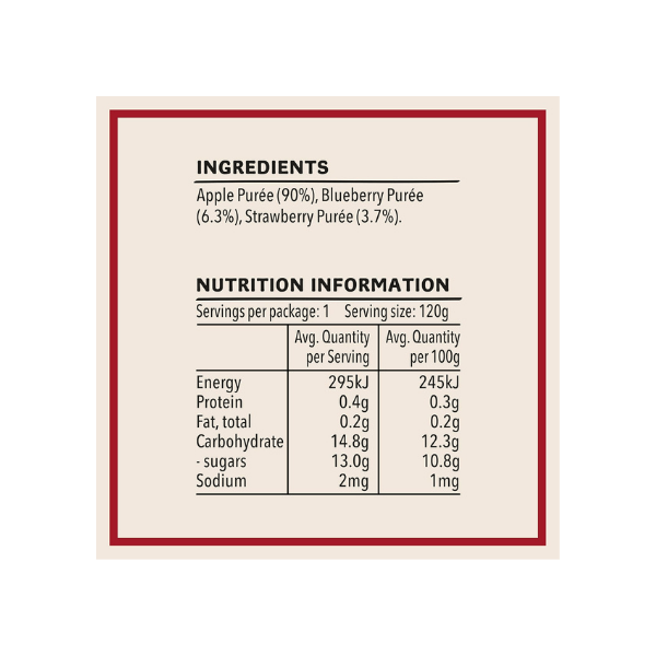 Heinz Baby Food Pouch 120g Apple Blueberry & Strawberry for 8+ Months Pack of 6