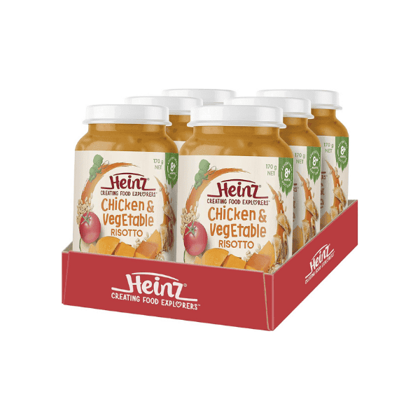 Heinz Baby Food Chicken & Vegetable Risotto for 8+ Months 170g Jar Pack of 6 Nutrient-Rich Natural Ingredients