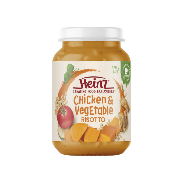 Heinz Baby Food Chicken & Vegetable Risotto for 8+ Months 170g Jar Pack of 6 Nutrient-Rich Natural Ingredients