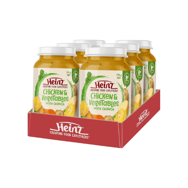 Heinz 8+ Months Chicken & Quinoa Puree Baby Food Jar 170g Pack of 6 No Additives No Artificial Colours