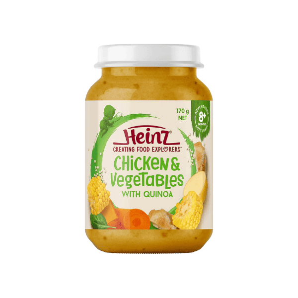 Heinz 8+ Months Chicken & Quinoa Puree Baby Food Jar 170g Pack of 6 No Additives No Artificial Colours