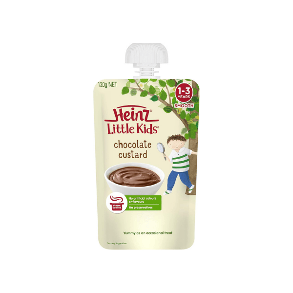 Heinz 1-3 Years Chocolate Custard Baby Food Pouch 120g Pack of 6 A Wholesome Delicious Treat for Toddlers