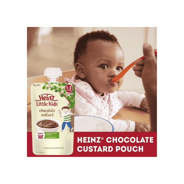 Heinz 1-3 Years Chocolate Custard Baby Food Pouch 120g Pack of 6 A Wholesome Delicious Treat for Toddlers