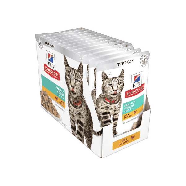 Hill's Science Diet Perfect Weight Adult Wet Cat Food Chicken Flavor 85g 12-Pack Pouches