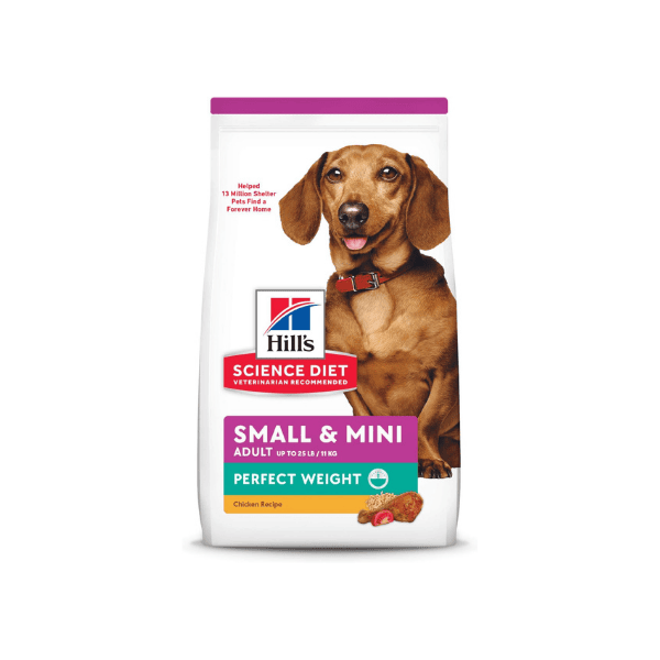 Hill's Science Diet Perfect Weight Small & Mini Adult Dog Food Chicken Recipe 1.81kg Bag