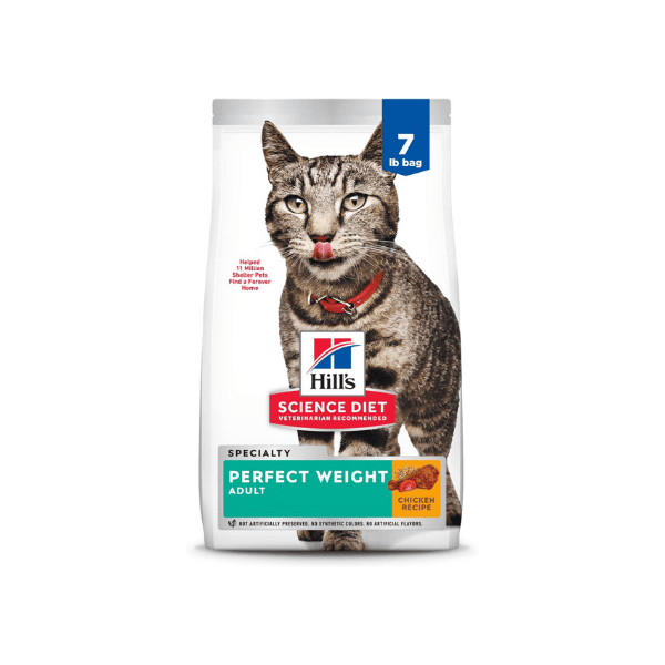 Hill’s Science Diet Perfect Weight Adult Chicken Dry Cat Food 3.17kg for Healthy Weight Control