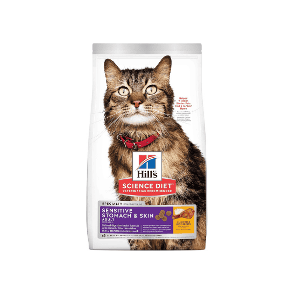 Hill’s Science Diet Sensitive Stomach & Skin Chicken & Rice 3.17kg Dry Cat Food for Adults