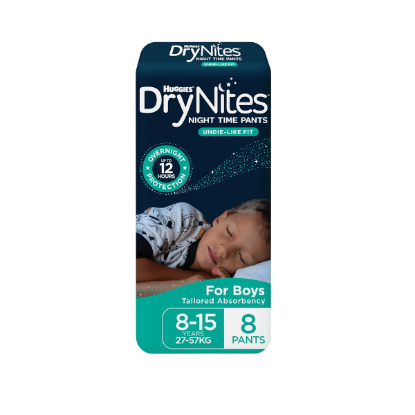 Huggies DryNites Boys Night Time Pants 8-15 Years 8 Count 27-57kg