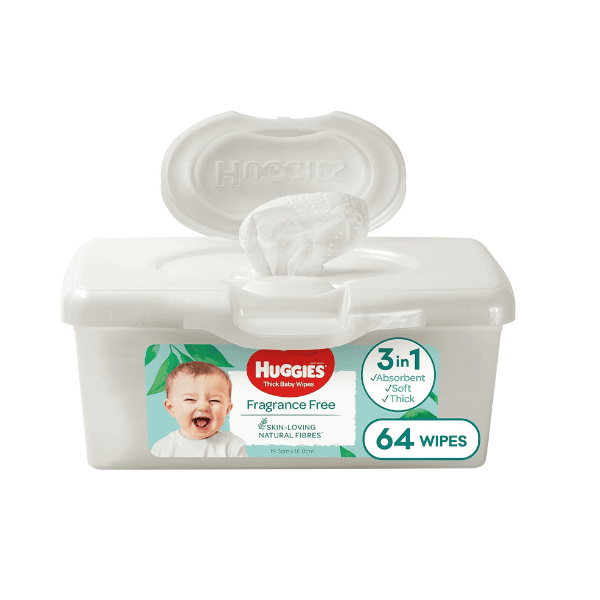 Refillable 64 Count Huggies Baby Wipes Tub