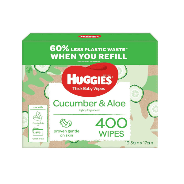 Huggies Cucumber and Aloe Thick Baby Wipes 400 Count