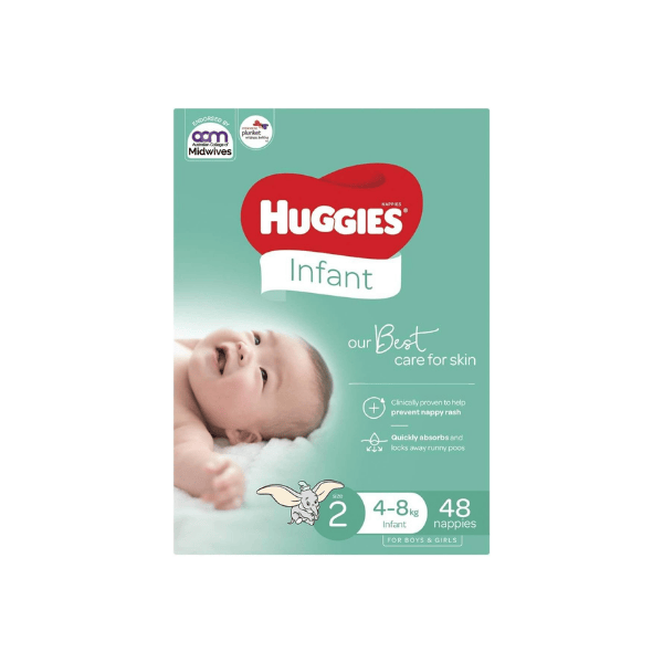 Huggies Ultra Dry Infant Nappies for 4-8kg Pack of 48