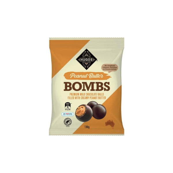 Hugos Chocolates Peanut Butter Bombs 130g of Decadent Chocolate Delights