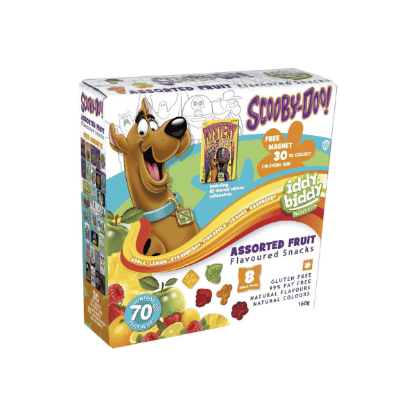 Iddy Biddy Scooby Doo Assorted Fruit Snacks – Delicious & Fun Treats 160g