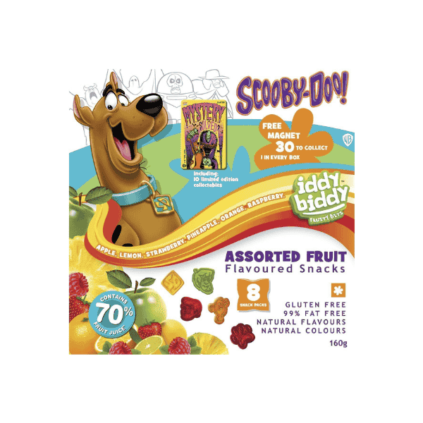 Iddy Biddy Scooby Doo Assorted Fruit Snacks – Delicious & Fun Treats 160g