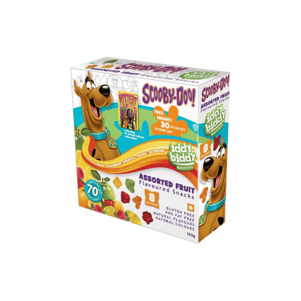 Iddy Biddy Scooby Doo Assorted Fruit Snacks – Delicious & Fun Treats 160g