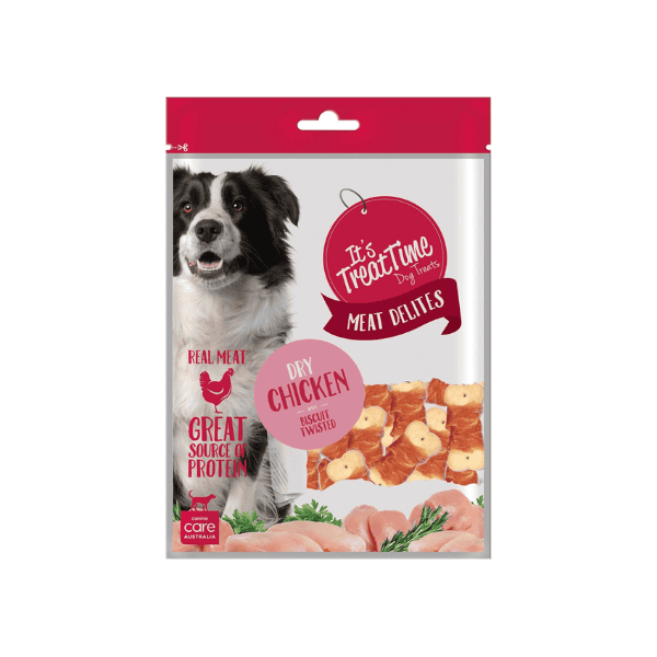 It's Treat Time Chicken Biscuit Twist Tasty Protein-Rich Treats for Dogs 100g