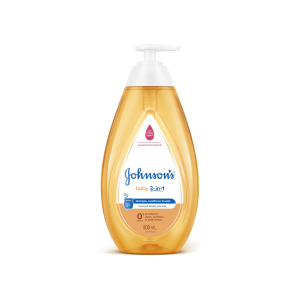 Johnson’s Baby 3-in-1 Gentle Shampoo & Wash 800mL for Hair & Body