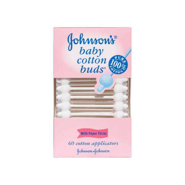 Johnson’s Baby Cotton Buds 60 Pack Safe for Baby’s Outer Ear Eyes & Naval Cleansing