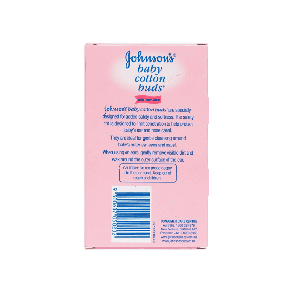 Johnson’s Baby Cotton Buds 60 Pack Safe for Baby’s Outer Ear Eyes & Naval Cleansing