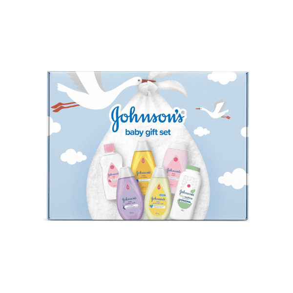 Johnson’s Baby Gift Set Essential Baby Bath & Skin Care Products for Newborns