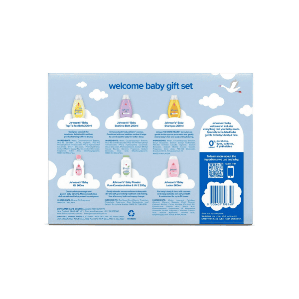 Johnson’s Baby Gift Set Essential Baby Bath & Skin Care Products for Newborns