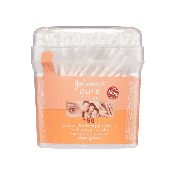 Johnson’s Pure Cotton Buds 150 Pack Perfect for Outer Ear Cleaning Makeup & Nail Polish