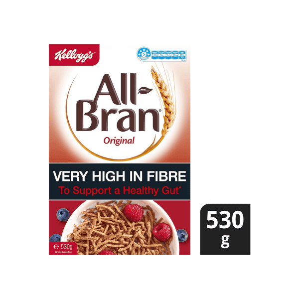 Kellogg's All-Bran Original High Fibre Cereal 530g Wholesome Start to Your Day