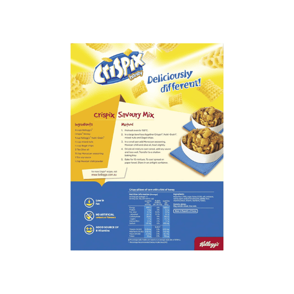 Kellogg's Crispix Honey Pillows Breakfast Cereal 460g for Kids and Adults