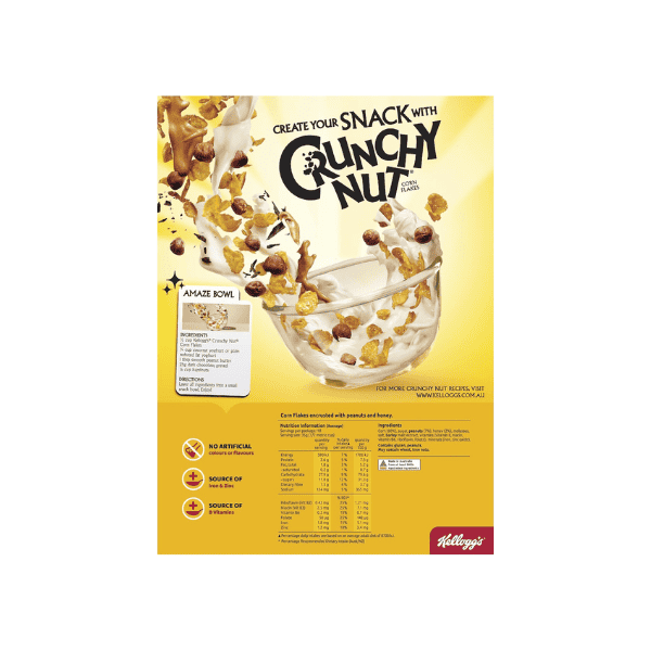 Kellogg's Crunchy Nut Corn Flakes Breakfast Cereal 640g for Nut Lovers