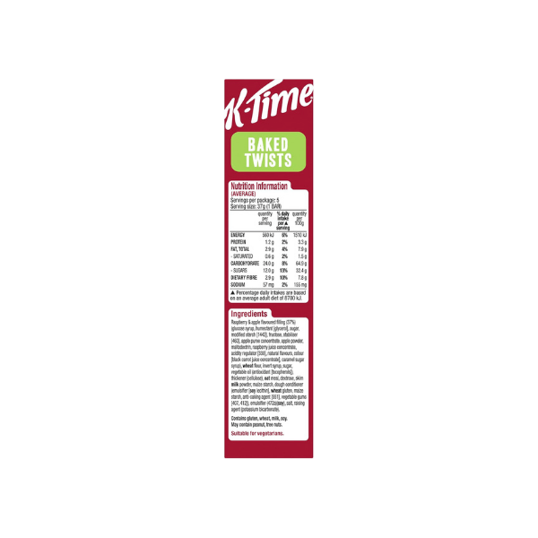 Kellogg's K-Time Raspberry & Apple Snack Bars 185g 5 Count Perfect for Snacking Anytime