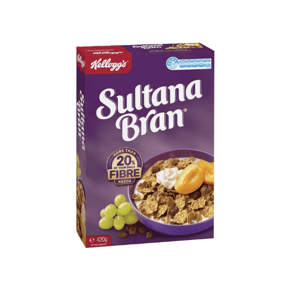 Kellogg's Sultana Bran High Fibre Cereal Perfect Start to Your Day 420g