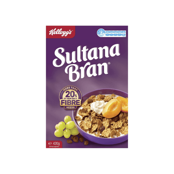 Kellogg's Sultana Bran High Fibre Cereal Perfect Start to Your Day 420g